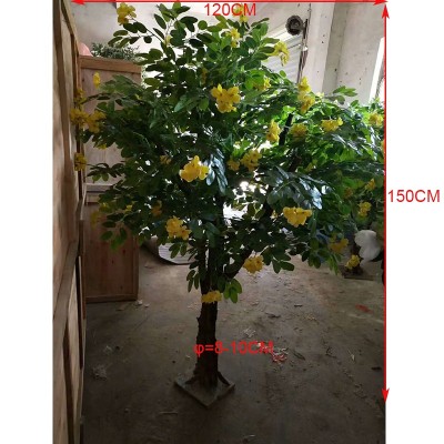 150cm height landscape decorative artificial yellow locust flower tree , Chinese scholar tree, artificial pagoda tree