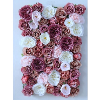 In stock high quality 40*60CM (16''*24'') European style  artificial silk flower wall panel ornaments for indoor decorative