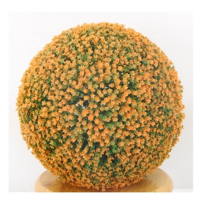 outdoor use different size artificial Orange Gypsophila  leaves ball , artificial coloured topary hanging balls for garden