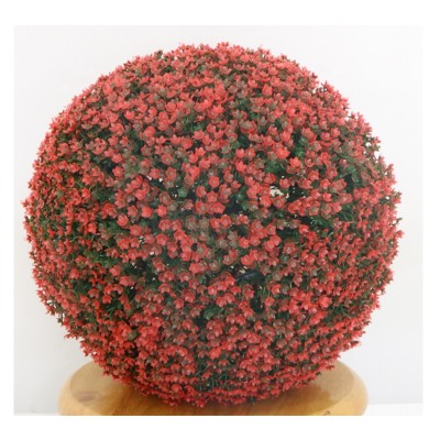 outdoor decorative in stock different size artificial red Gypsophila leaves ball ,artificial coloured topary grass balls plants