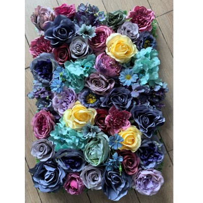 In stock high quality 40*60CM (16''*24'') European style artificial silk flower wall panels,  Artificial flower wall