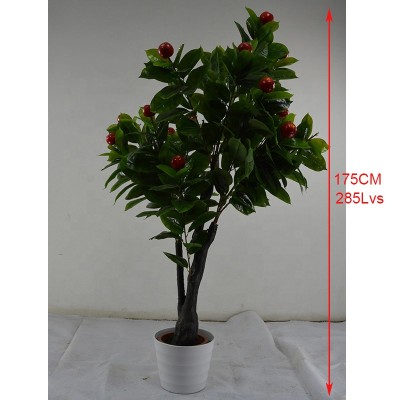 175CM height indoor plastic artificial evergreen Apple tree plant bonsai,   cheap artificial Apple tree for sale