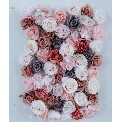 In stock high quality 40*60CM (16''*24'') artificial European style silk flower wall panel ornaments for indoor landscape