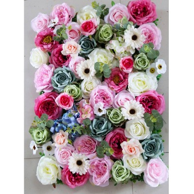 In stock high quality 40*60CM (16''*24'') European style  artificial silk flower wall panels ornaments for wedding