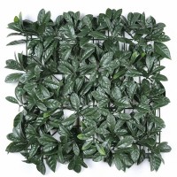 50*50cm ultraviolet-proof and fire retardant outdoor decorative artificial dark green laurel leaf plant wall panel hedge