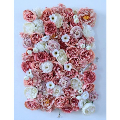 In stock high quality 40*60CM (16''*24'') artificial silk flower wall European style flower wall backdrop panel for indoor