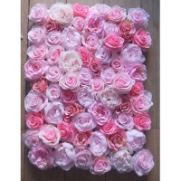 In stock high quality 40*60CM (16''*24'') European style cheap artificial silk flower wall panel ornaments for indoor