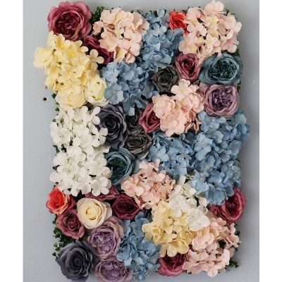 high quality 40*60CM (16''*24'') artificial European style silk flower wall panel, flowers wall wedding decor artificial