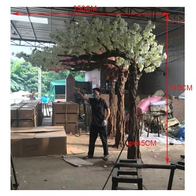 310cm height artificial indoor white cherry blossom flower tree arch centerpiece for wedding decoration