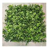 50*50cm Guangzhou cheap price fire retardant outdoor decorative artificial boxwood green auspicious grass wall panel