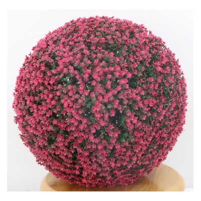 outdoor decorative in stock different size artificial rose red Gypsophila grass leaves ball , artificial coloured topary ball