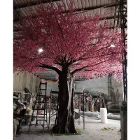 600cm height large fiberglass artificial pink peach blossom flower tree for indoor decoration